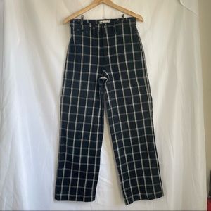 Madewell Slim Emmett Full-Length Windowpane Print Black and White Size 25